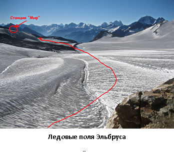ледовые поля Эльбруса