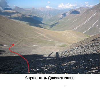Спуск с пер. Джикаугенкез