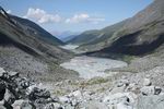 Вид на Аккемское озеро с тропы с Томских ночевок