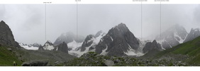 Фото 5.7 Панорама в нижней части морен ледника Наукрум