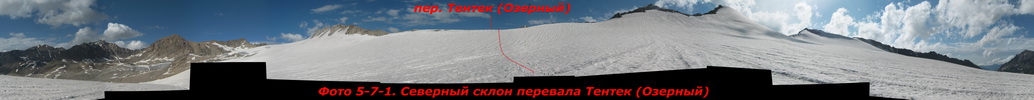 Северный склон перевала Тентек (Озерный) Северный склон перевала Тентек (Озерный)