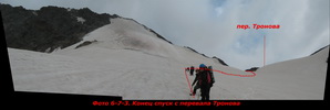 Конец спуска с перевала Тронова Конец спуска с перевала Тронова